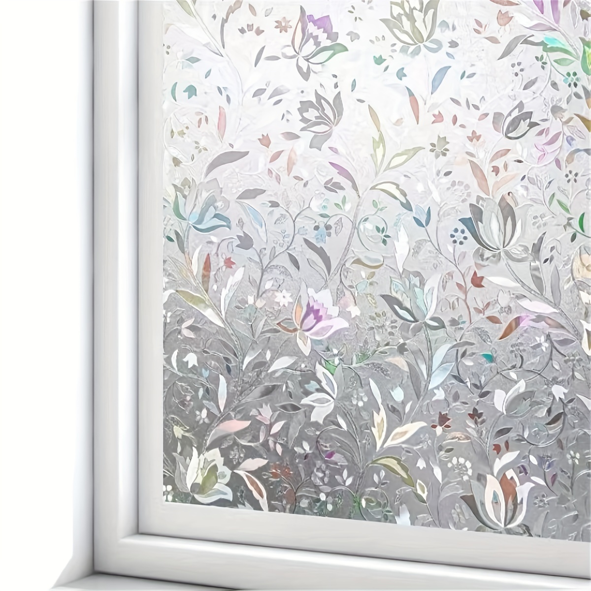 TEMU Privacy Window Film - 1 Roll, Electrostatic Pvc, Anti-spy Glass Sticker For Home Decor, 10mil Thick