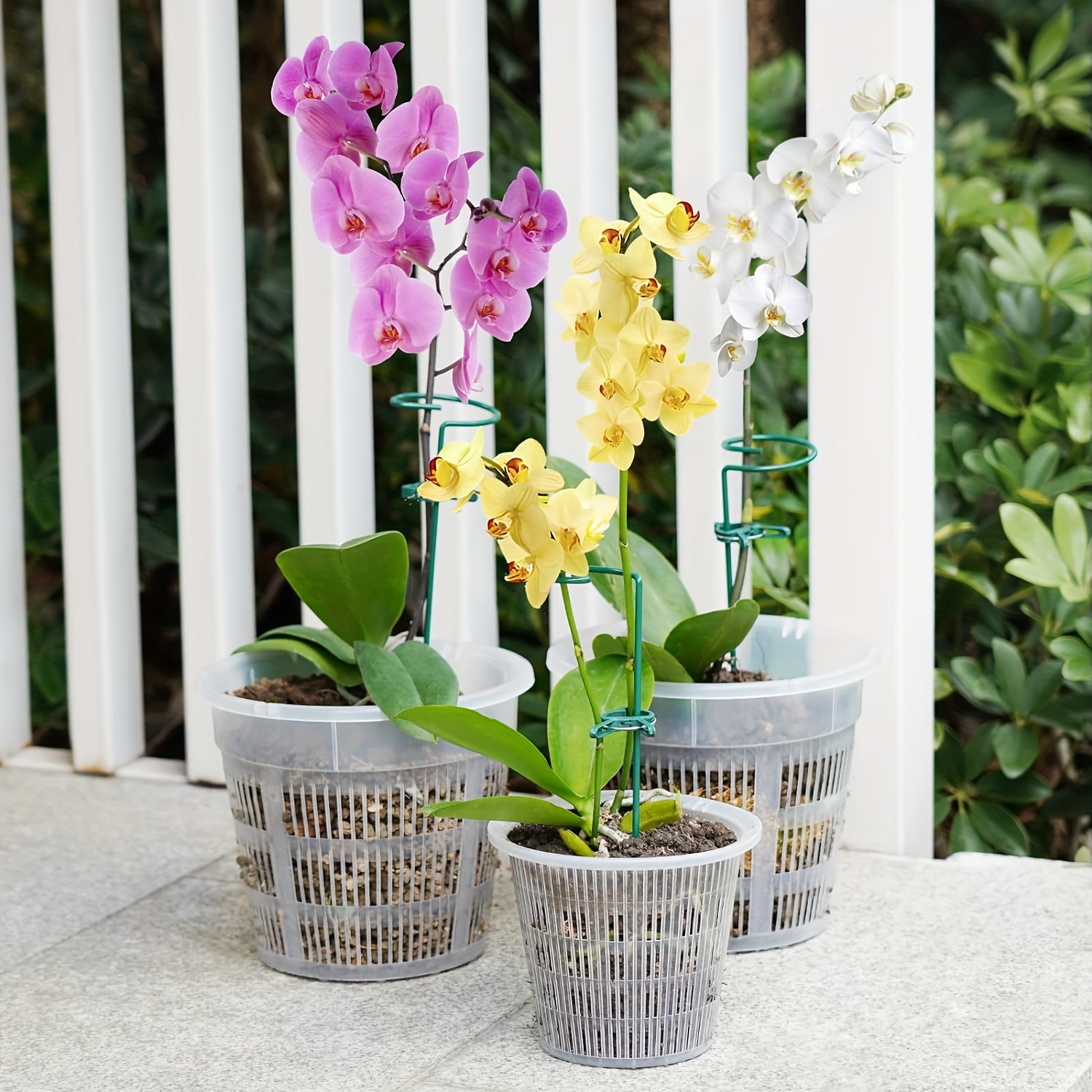 

4pcs Transparent Orchid Pots: 6.3" & 7.48" Breathable Plastic Flower Pots With Drainage Holes, Suitable For Indoor And Outdoor Use