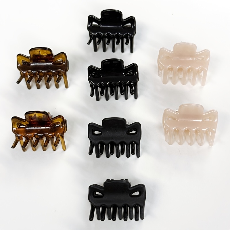 TEMU 8 Mini Pinzas para el Cabello para Mujer - Rectangulares Retro Multicolores Antideslizantes para Peinar y Sujetar el Cabello, Diseño Vintage de