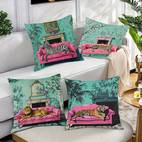 4pcs whimsical animal print pillow covers 17 72 x 17 72 inches polyester machine washable with zipper closure vibrant zebra for sofa car bedroom decor bedroom accent piece contemporary style zippered pillowcas