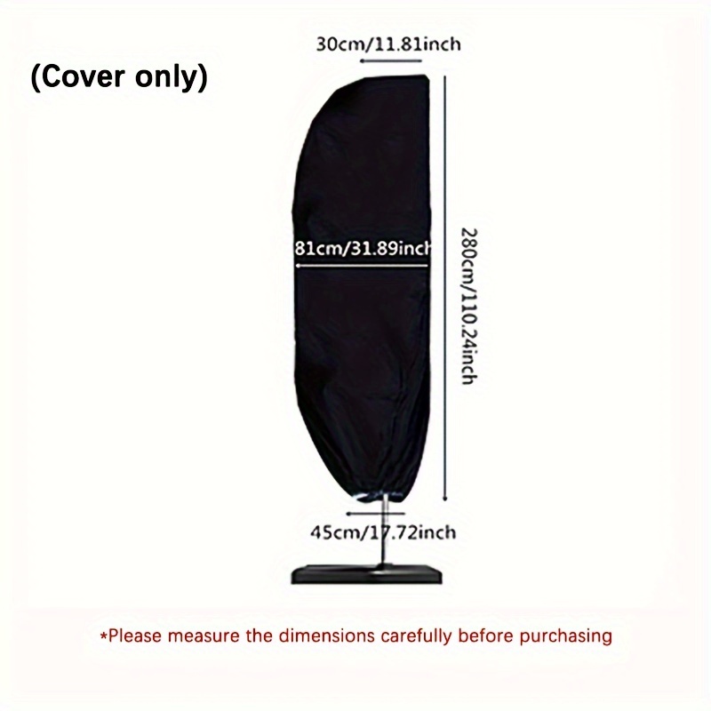Image of 1pc Oxford Umbrella Cover - Fits 42" To 110" Patio, Roman Umbrellas With Secure Zipper