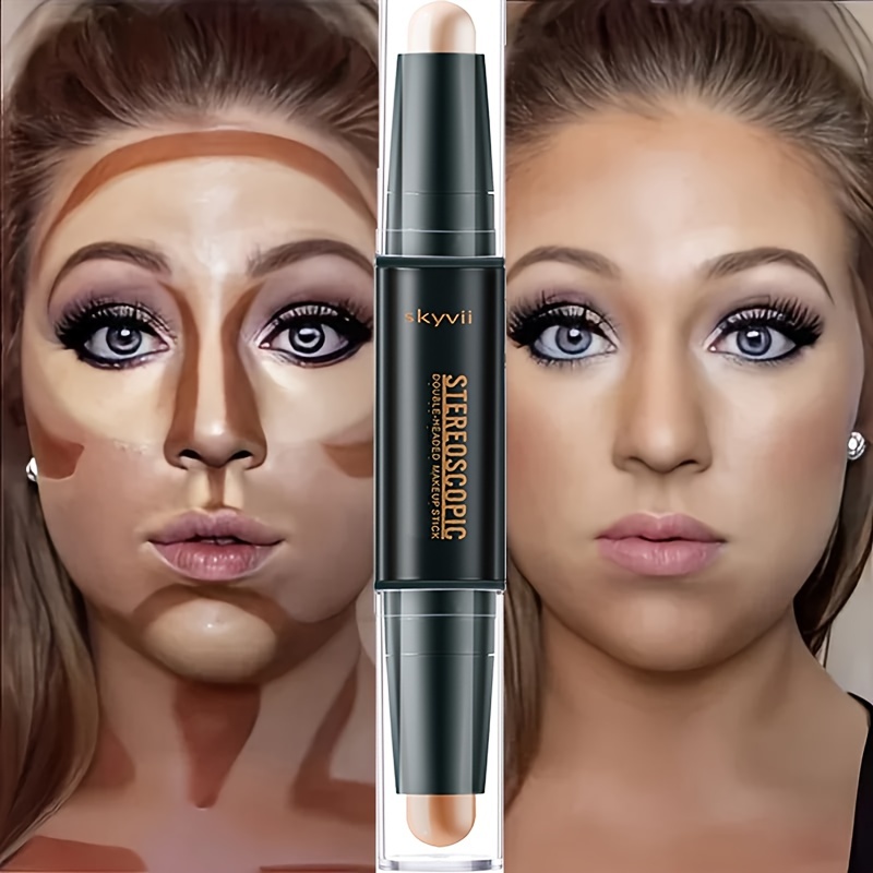 

Double-headed Dual-purpose Contouring Stick Concealer High-gloss Three-dimensional Nose Shadow V Face Contour Long Lasting Waterproof