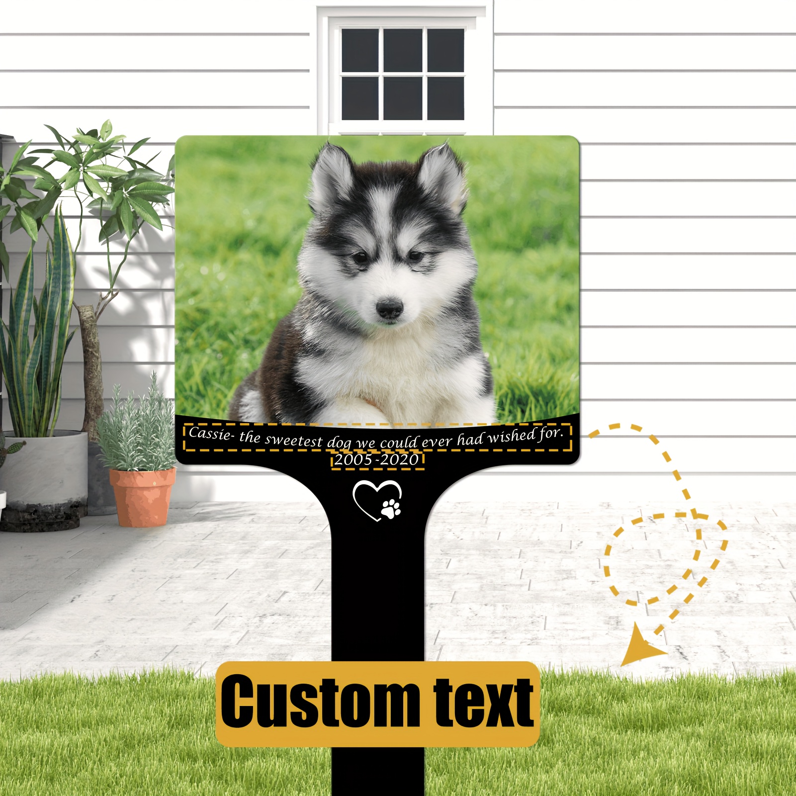 Customizable Personalized Dog Missing Memorial Garden Stake