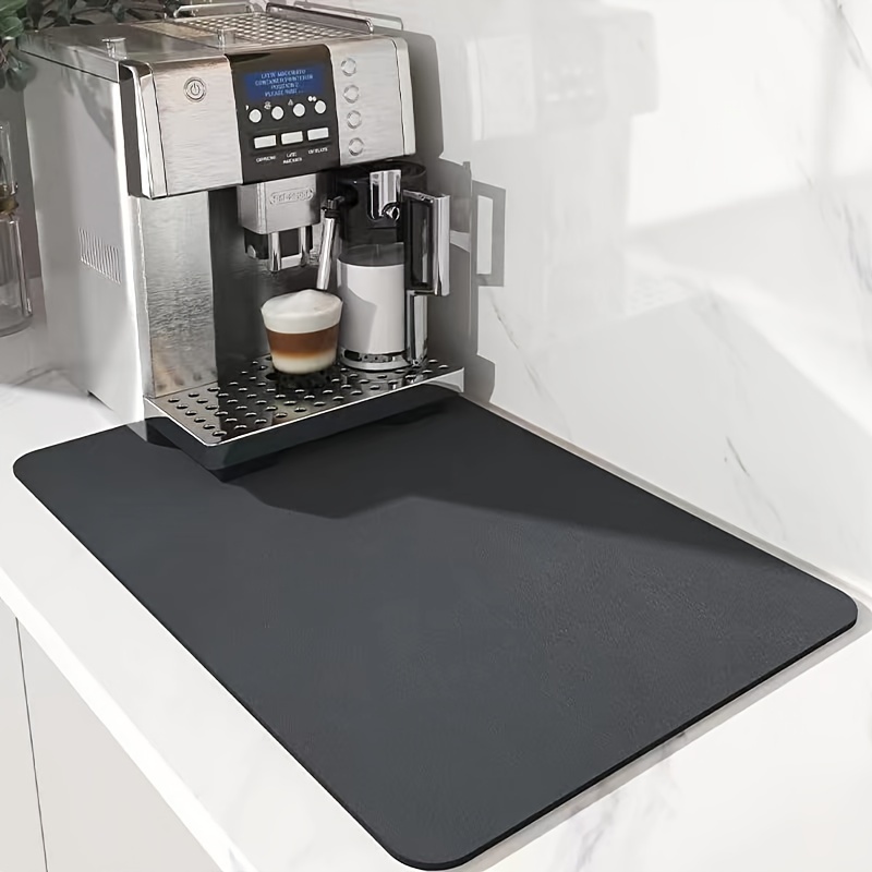 

Large Washable Coffee Machine Mat, Water-absorbent Drying Place Mat For Dishes, Anti-slip Bar Drain Pad, Kitchen Counter Mat, Dining Table Mat, Anti-bacterial Polyester Rectangle Non-woven Mat