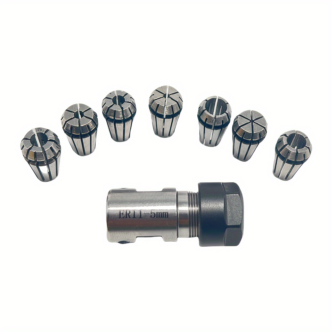 

7pcs Er11 Spring Collet Set With 5mm Motor Shaft Holder & Extension Rod - Cnc Engraving Machines, Improvement Tools