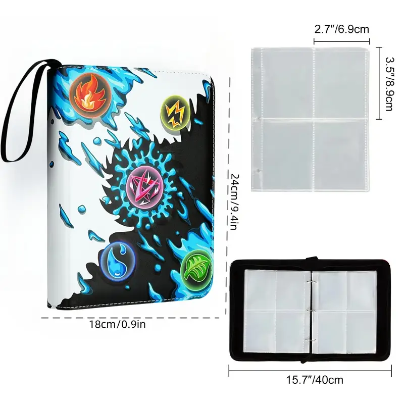 card binder sleeves that hold 4 cards 20 Pack 160 Pockets 2.5x3.5 Trading Sleeves,A5 Pocket Card Sleeves,Double-Sided 4 Pocket 6.1x7.6 Page Protector,Ultra-Clear Game Card Sheets for A5 Mini 3 Ring Binder : Office Products **EXTRA HEAVYWEIGHT 4 card binder 4 pockets collectible