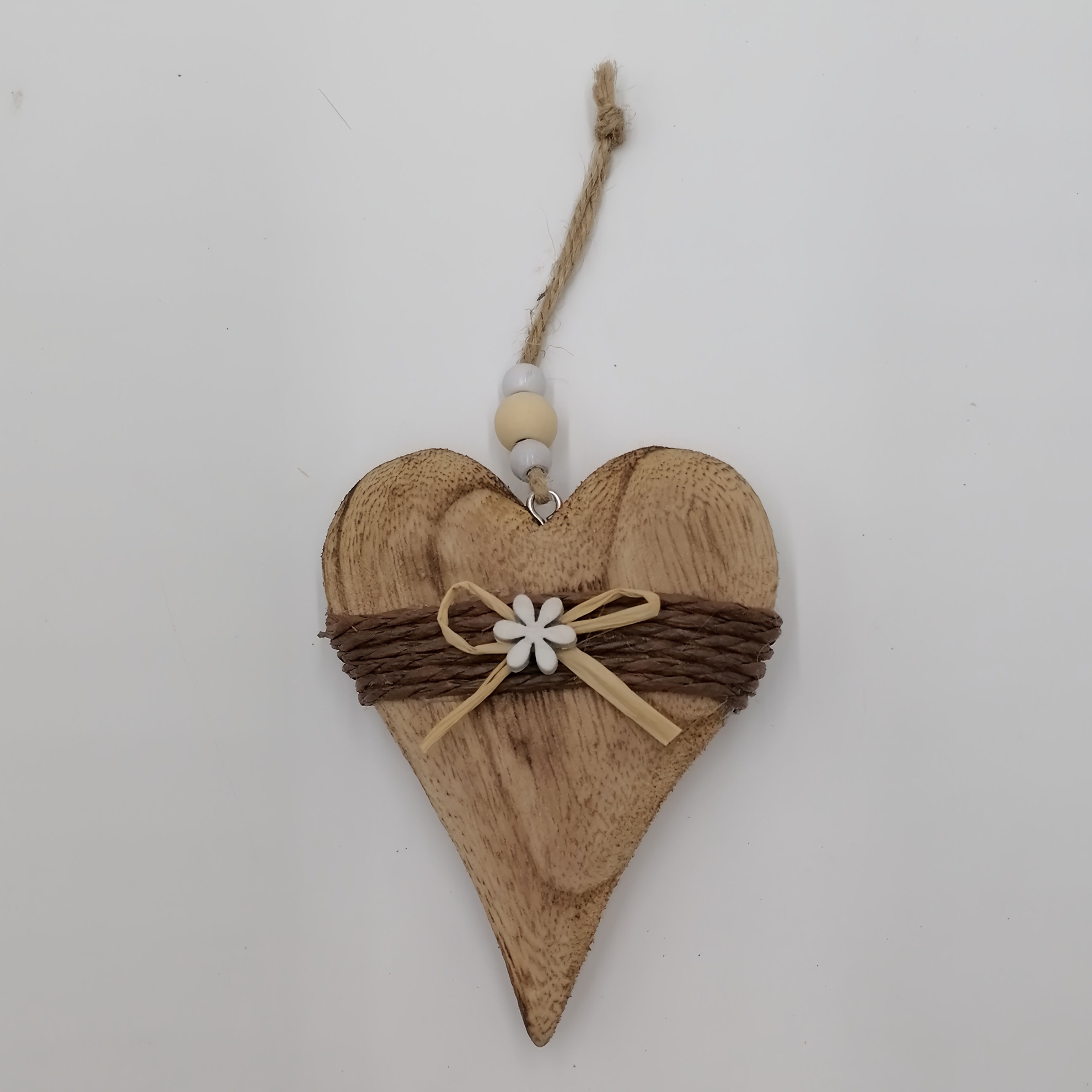 Image of 1pc Handcrafted Wooden Heart Pendant With Twine - Vintage Style, Decor For Christmas, Valentine's Day, Easter - No Electricity Needed, Featherless, Accent|vintage Style Pendant|natural , Wooden Decor