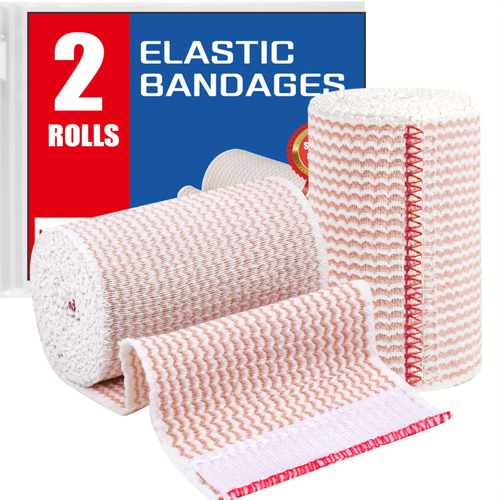2 Pack 7.5cm (3 Inch) Premium Elastic Bandage Wrap, Reusable Hook And Loop Compression Wrap Bandage For Knees, Ankles, Wrists, Legs