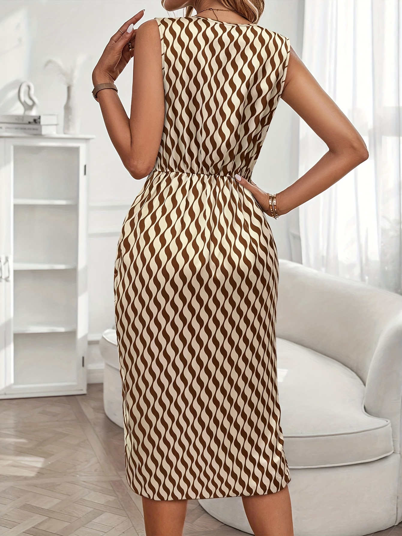 Women's Elegant Maxi Dress with Asymmetrical Hem & Full-Length  Vertical/Horizontal Line Stripe Print - Round Neck -Line Dress, Machine  Washable -Length Gown for Spring Summer Fall Weddings, Parties, ...