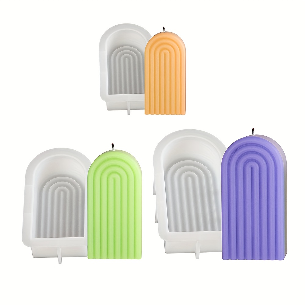 

1pc/3pcs Arc-en- Moule, Rayé de U Moule, Résine Époxy Plâtre Moules DIY Artisanat, de Bougies, Décoration de la