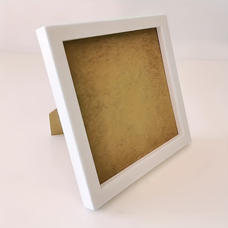 

1pc Diamond Painting Frame, Square Plastic Picture Frame With Back Support, Self- Stitch Small Frame For Home Decor Desk Display