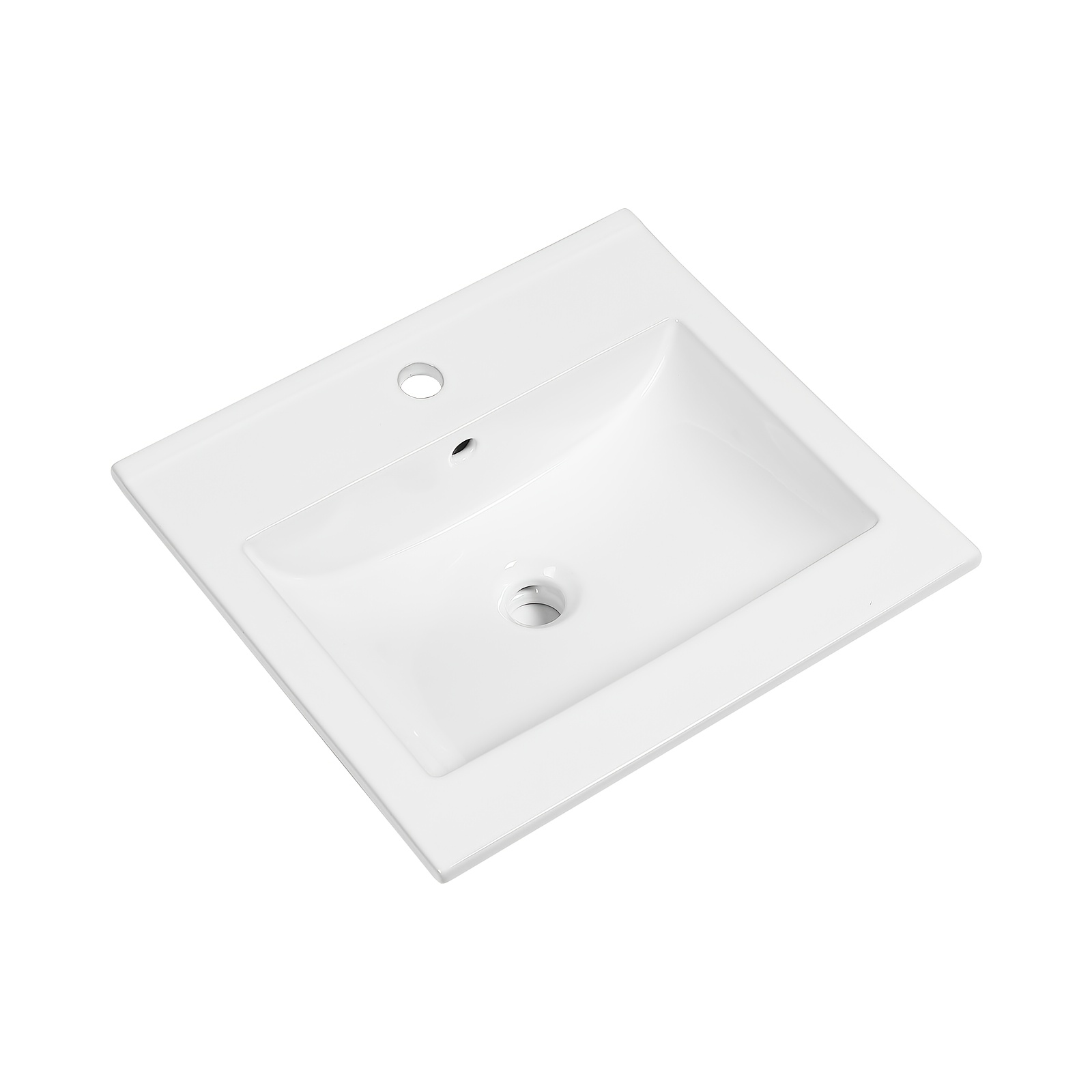 Image of 50 Cm Bathroom Sink Built- Sink, White, Wash Basin With Tap Hole And Overflow, Suitable For Bathroom And Guest Toilet(cabinet, Faucet And Drain Are Not Included)