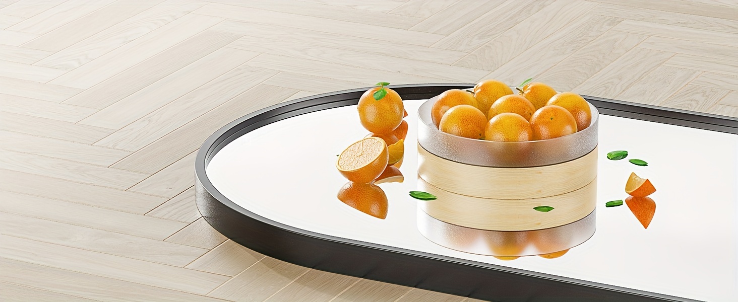 Arched Full Length Mirror with Free Standing & Leaning/Hanging Mount - Tall Vertical Oval Arch Design, Full-Body Mirror Suitable for Living Room, Bedroom, Cloakroom - Modern Simple Aluminum Frame Vertical Mirror