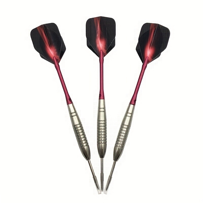 TEMU 3 Flèches de fer avec tiges en aluminium rouge et plumes en PET rouge pour jeux de et