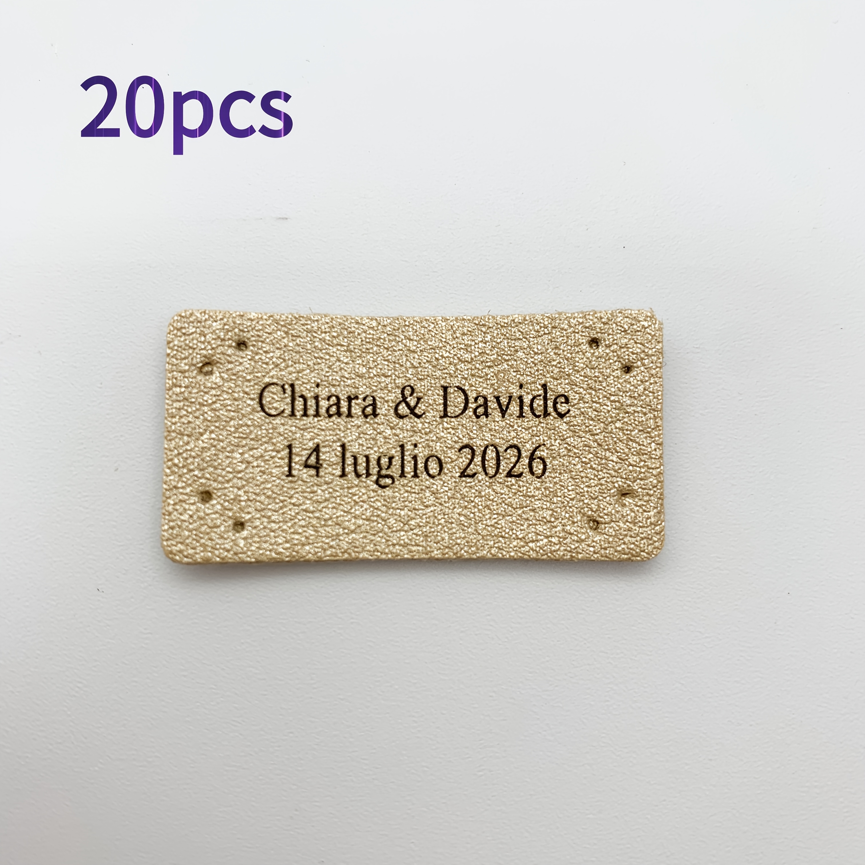 TEMU 20/60pcs Étiquettes vierges personnalisées colorées 2x4cm avec trous pour la couture sur vêtements, chapeaux, chaussures, écharpes, gants et