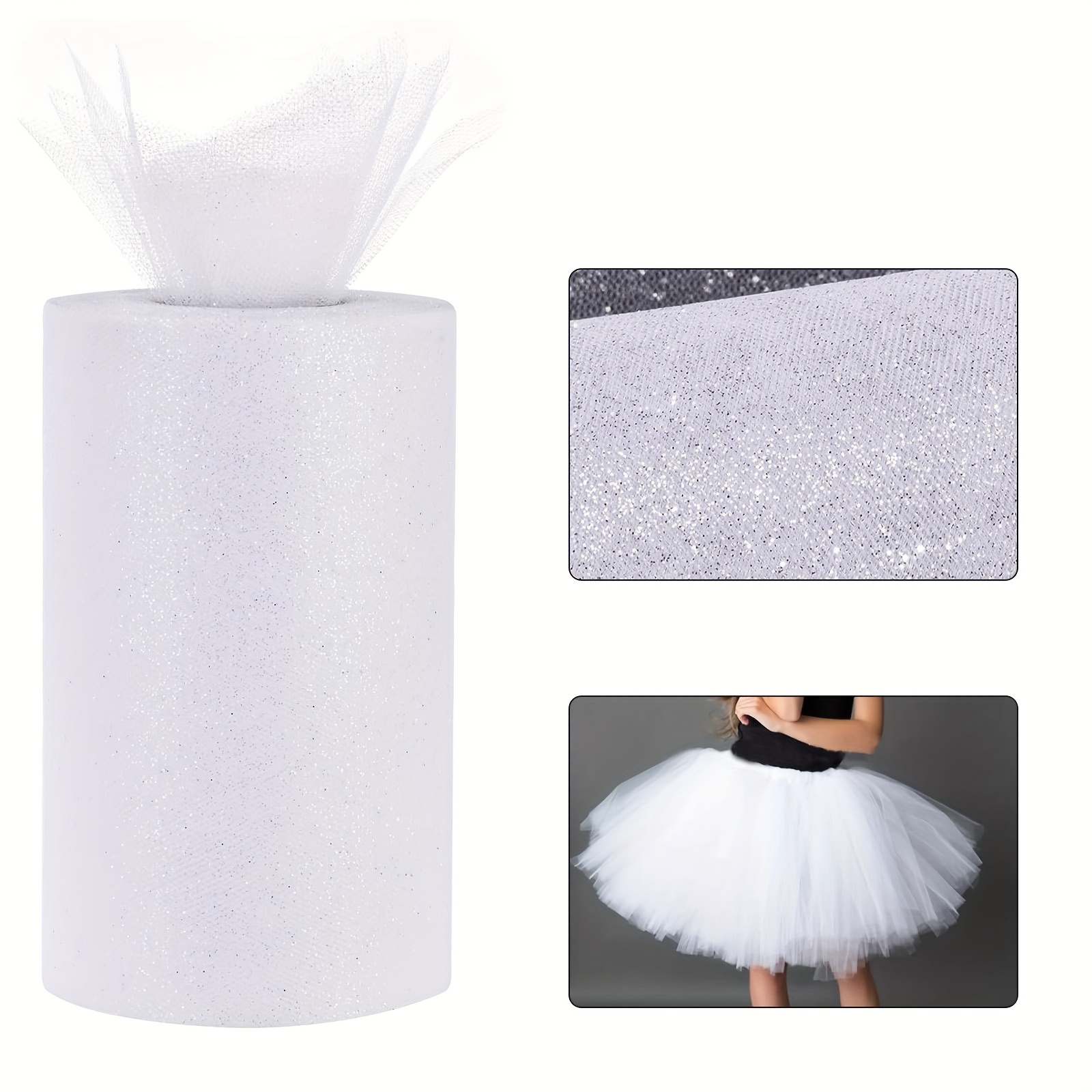 Minifinker Tulle étincelant Tulle à Paillettes Arc-en-ciel, Long, Flexible, Exquis, Pratique