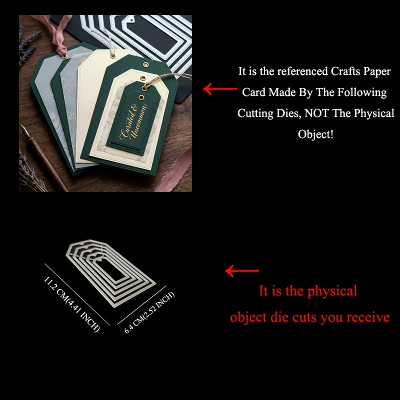 TEMU 1 Set de Troqueles de Corte para Etiquetas de de Anidación, Troqueles para Etiquetas de Regalos de Decoraciones de y para Hacer Tarjetas,