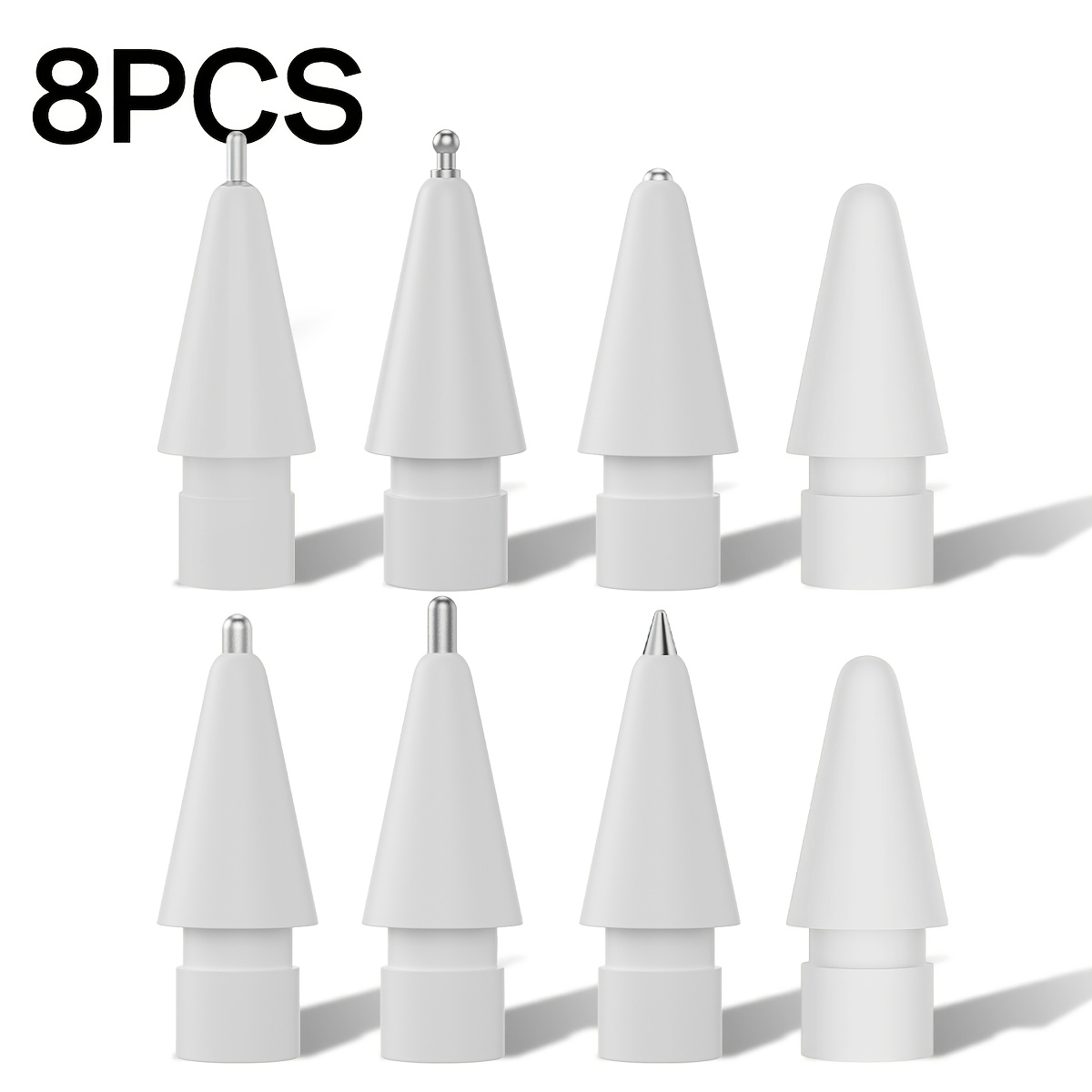 TEMU 1/8 piezas para Apple Pencil, punta de cuerpo de lápiz. Silenciosa, duradera, no raya la pantalla. Compatible con el lápiz de iPad de primera y