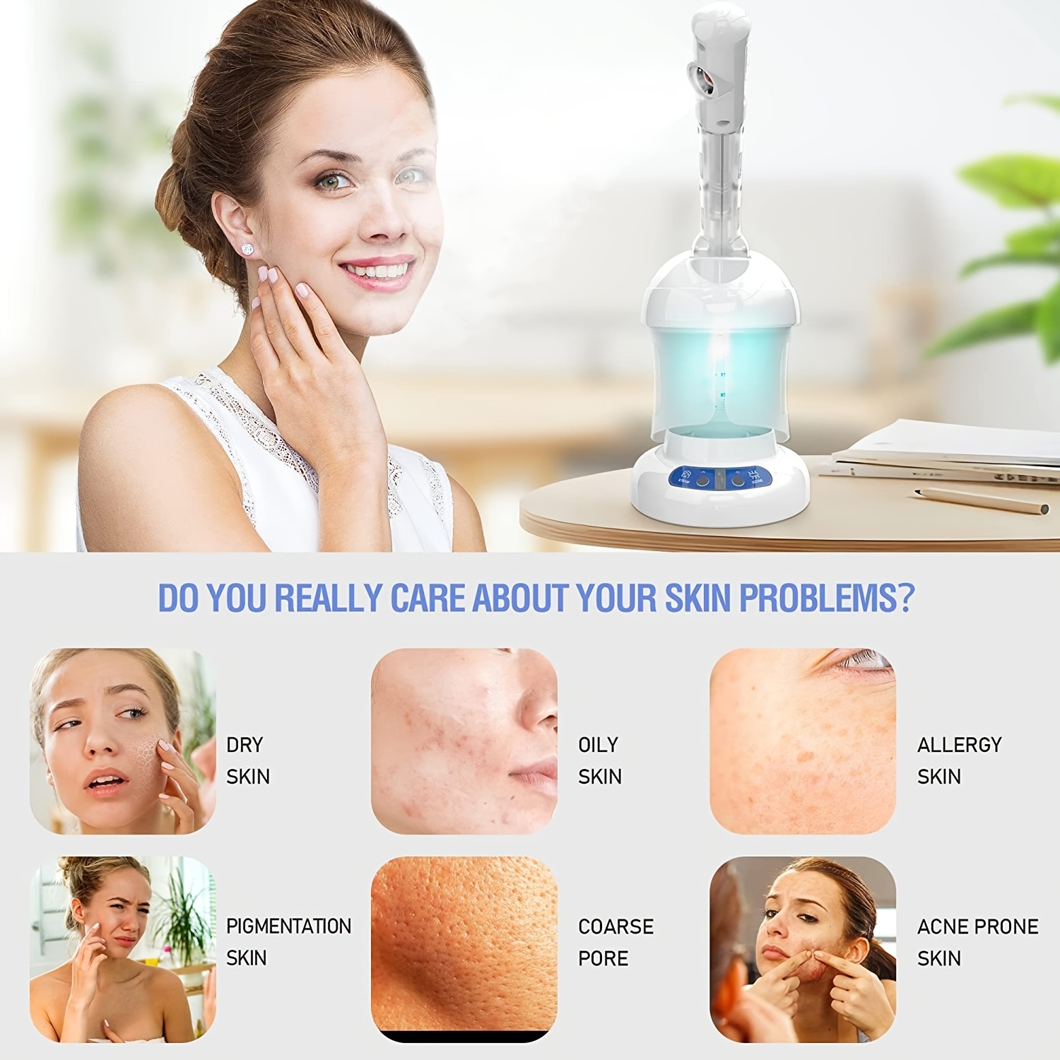 facial steamer ozone steamer extendable arm professional