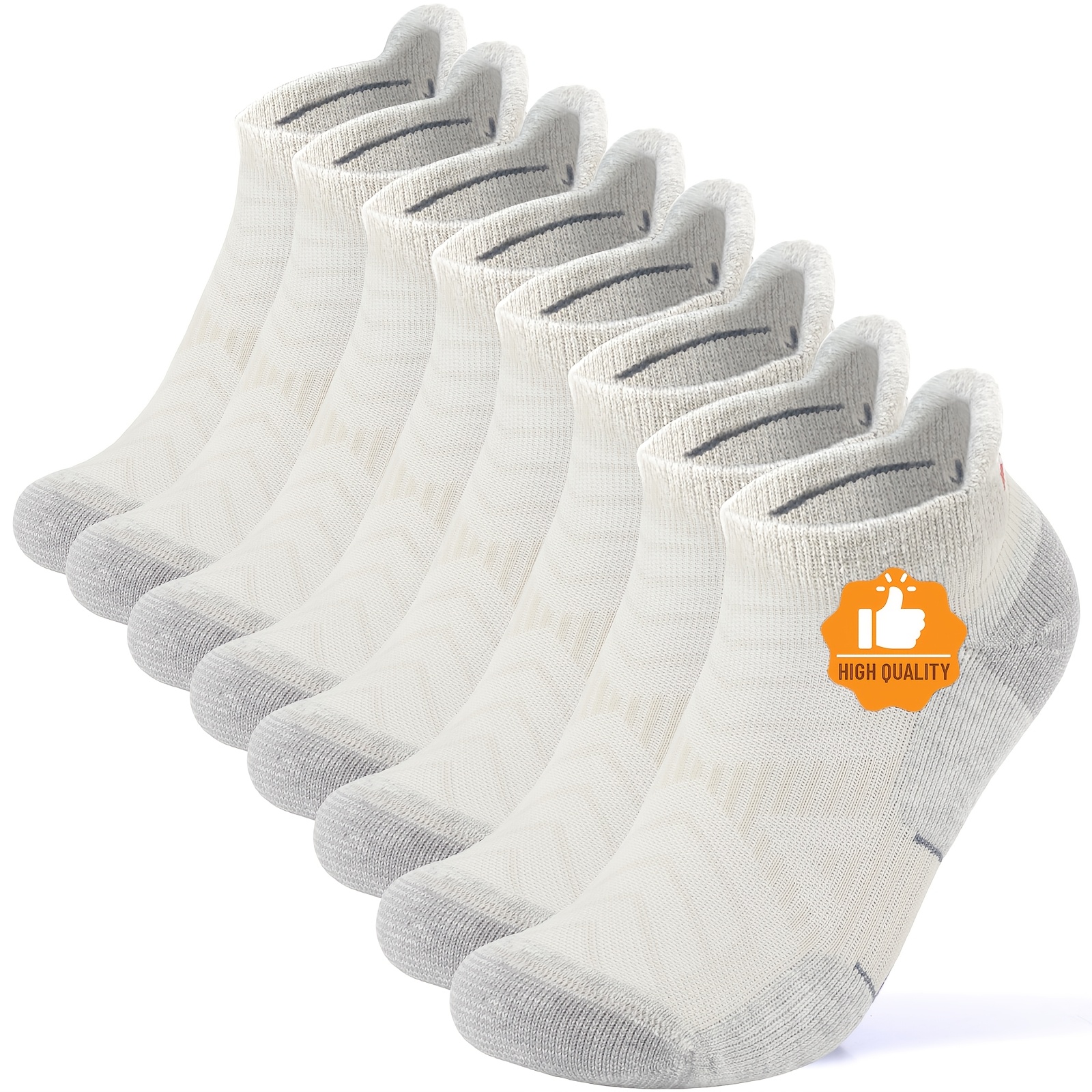 TEMU 4 Paires de Chaussettes de Randonnée et de Course à la Cheville en Laine Mérinos pour Hommes et Femmes, Chaussettes de Travail, Compression,