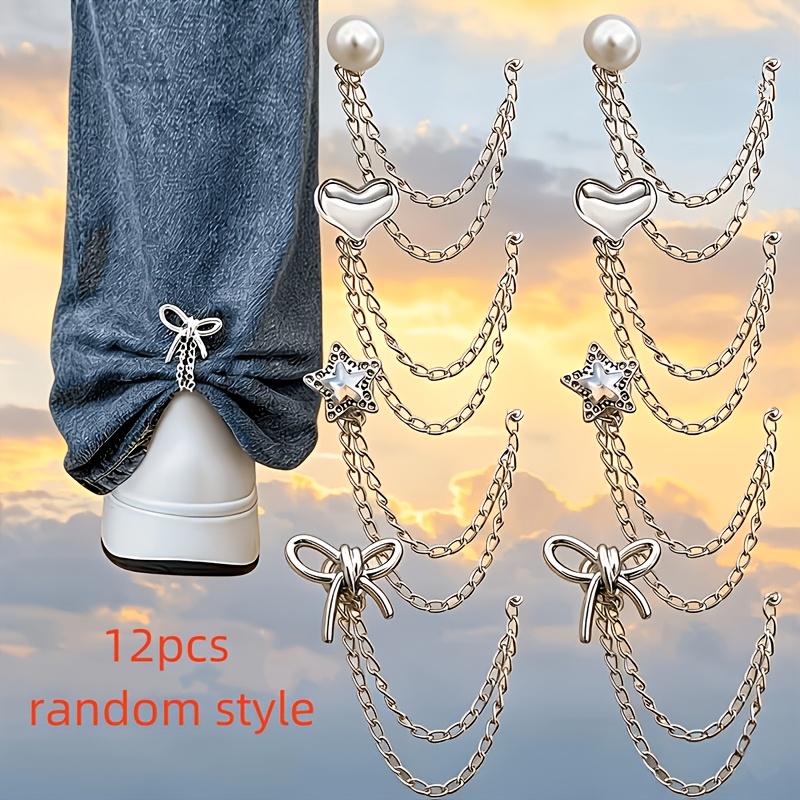 TEMU 12 piezas de pinzas multifunción de estilo extendido para dobladillos, con forma de estrella, y de metal, para camisas, ropa, pantalones, pinzas