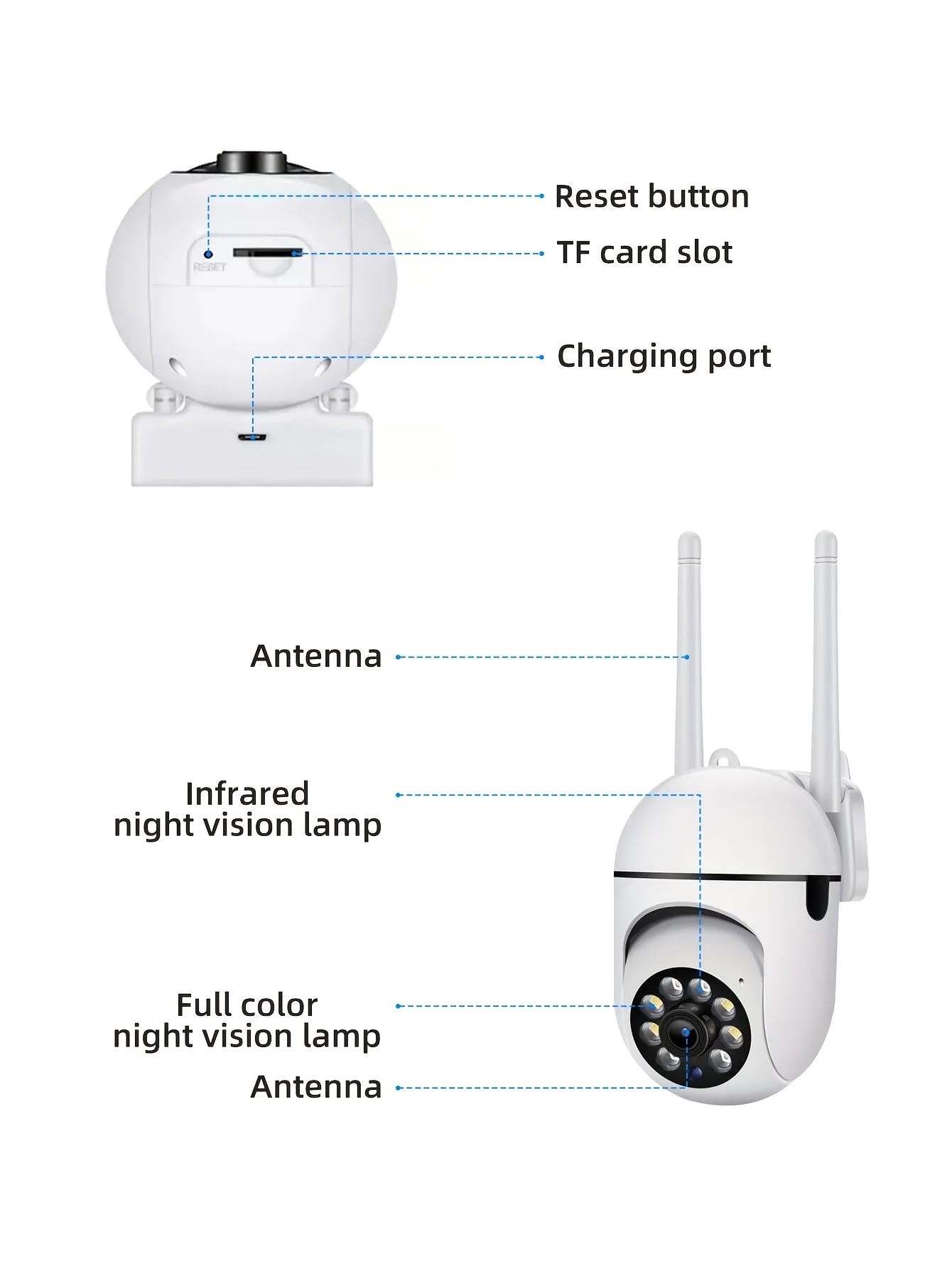   1080  ptz camera wireless   day night vision remote voice control with ap  human tracking alerts details 8