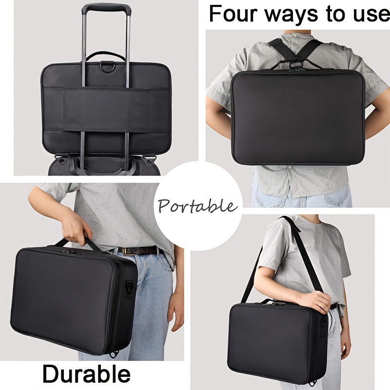 Makeup Case Professional Train Case Large Makeup Bag, Travel Cosmetic Organizer Brush Holder Makeup Artist Storage Box, for Cosmetics Makeup Brushes Toiletry Jewelry Digital Accessories, 15.8 Inches, with Adjustable Dividers and Shoulder Strap 15 Makeup Case, Professional Train Case Large Makeup Bag, Travel Cosmetic Organizer Brush Holder Makeup Artist Storage Box, for Cosmetics Makeup Brushes Toiletry Jewelry Digital Accessories, 15.8 Inches, with Adjustable Dividers and Shoulder Strap