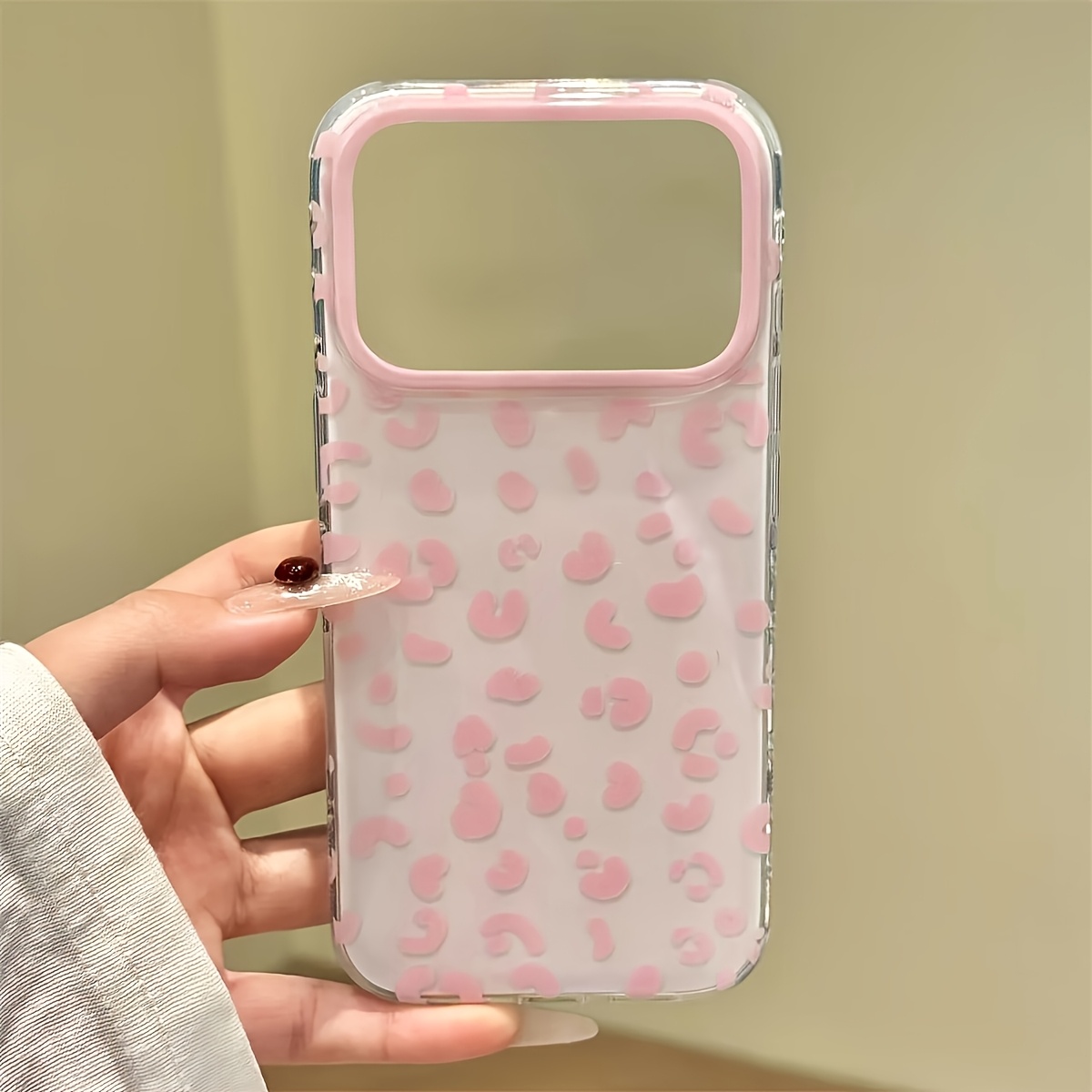 TEMU Funda para Teléfono - Funda para Teléfono: Lujosa Funda Rosa con Estampado de Leopardo, Compatible con iPhone 17/17 Air/16/15/14/13/12/11 Pro