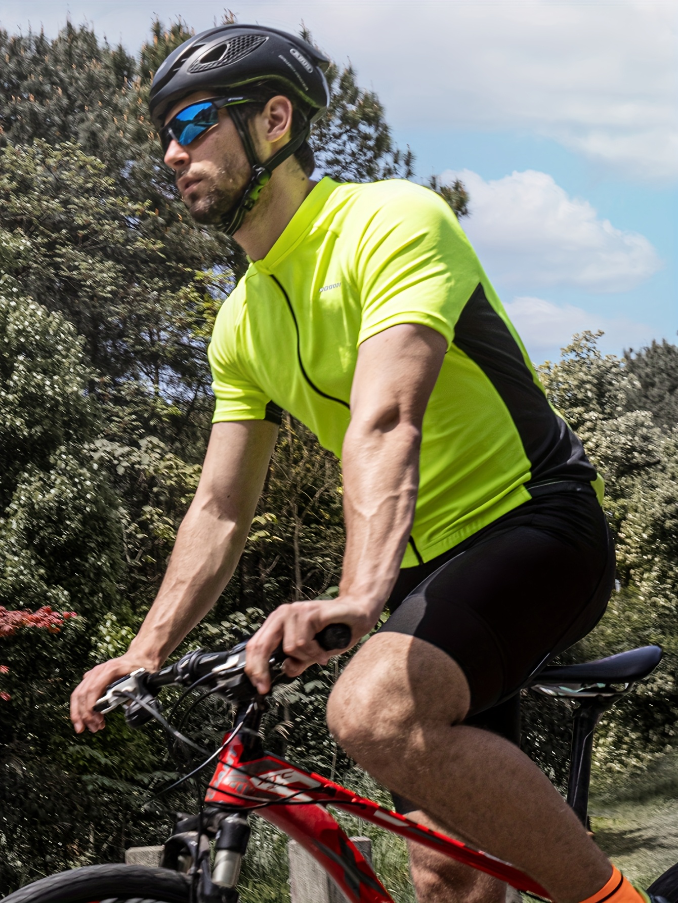 Completo Ciclismo Uomo - Maglia E Salopette Traspirante Con 3 Tasche Per MTB E Strada
