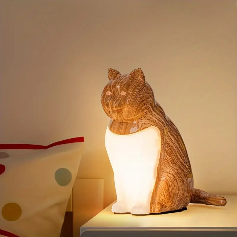 cute cat shaped led table lamp with touch control usb rechargeable 3 color dimmable light for bedroom living room study and dining room gift for christmas and halloween cat decor Product details 8