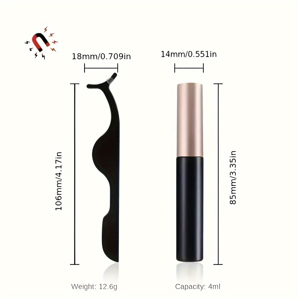 3 pairs magnetic eyelashes false lashes repeated use eyelashes waterproof liquid eyeliner with tweezer makeup sets hotting Product details 4
