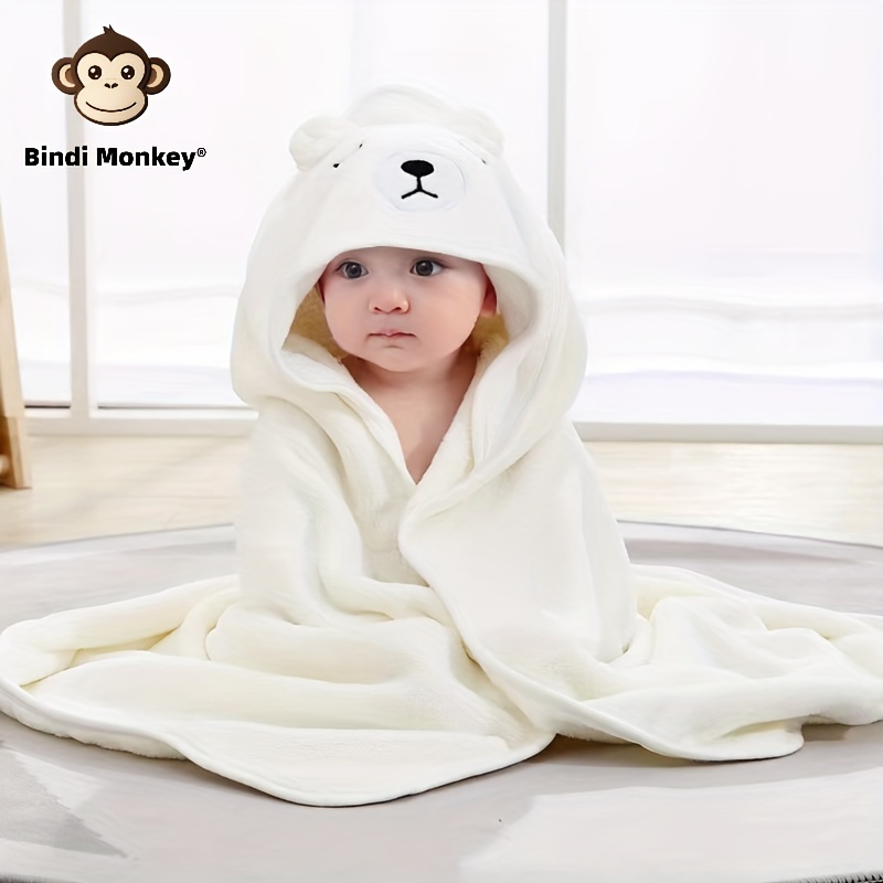 

Newborn Baby Hooded Cloak Bath Towel Blanket, Cartoon Plain Color Coral Fleece Blanket, Christmas, Halloween, Thanksgiving Day Gift