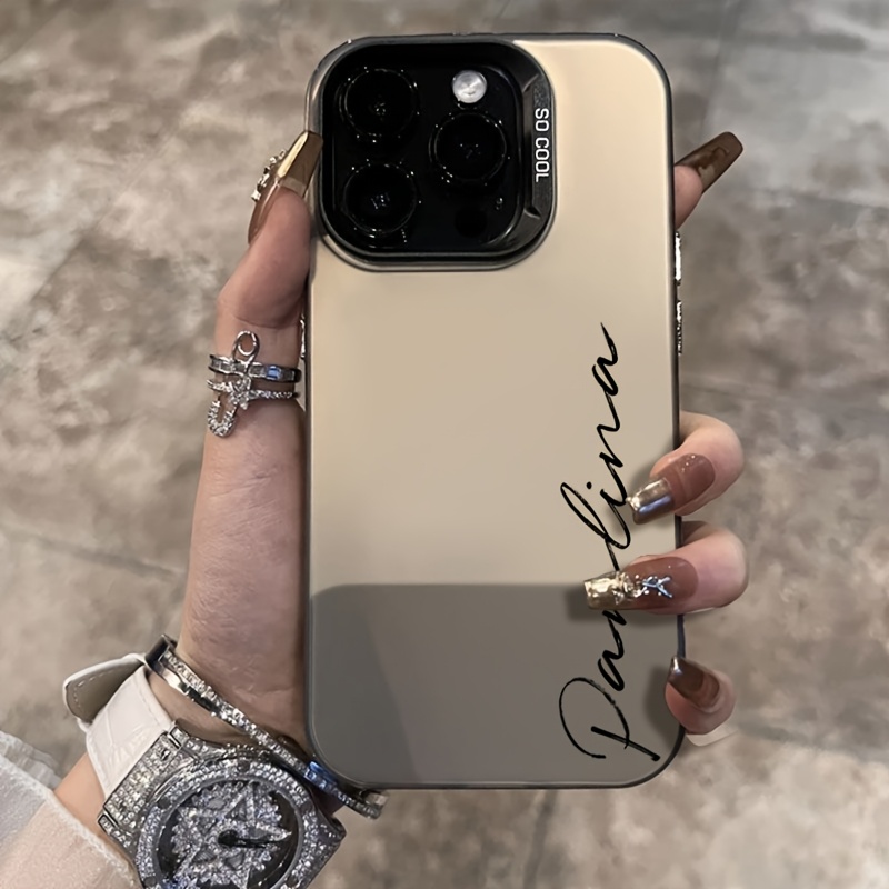 TEMU Phone Case - New Personalized Diy Name Phone Case, Anti-fall Laser Case Imd, Suitable For Iphone 17 Pro Max 17 Air 16 15 14 Plus 13 12 11