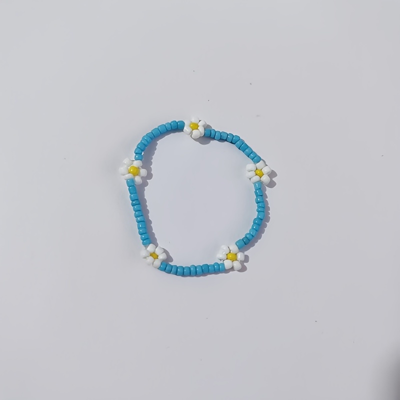 Fashionable Bohemian Style Colorful Rice Bead Elastic Bracelet
