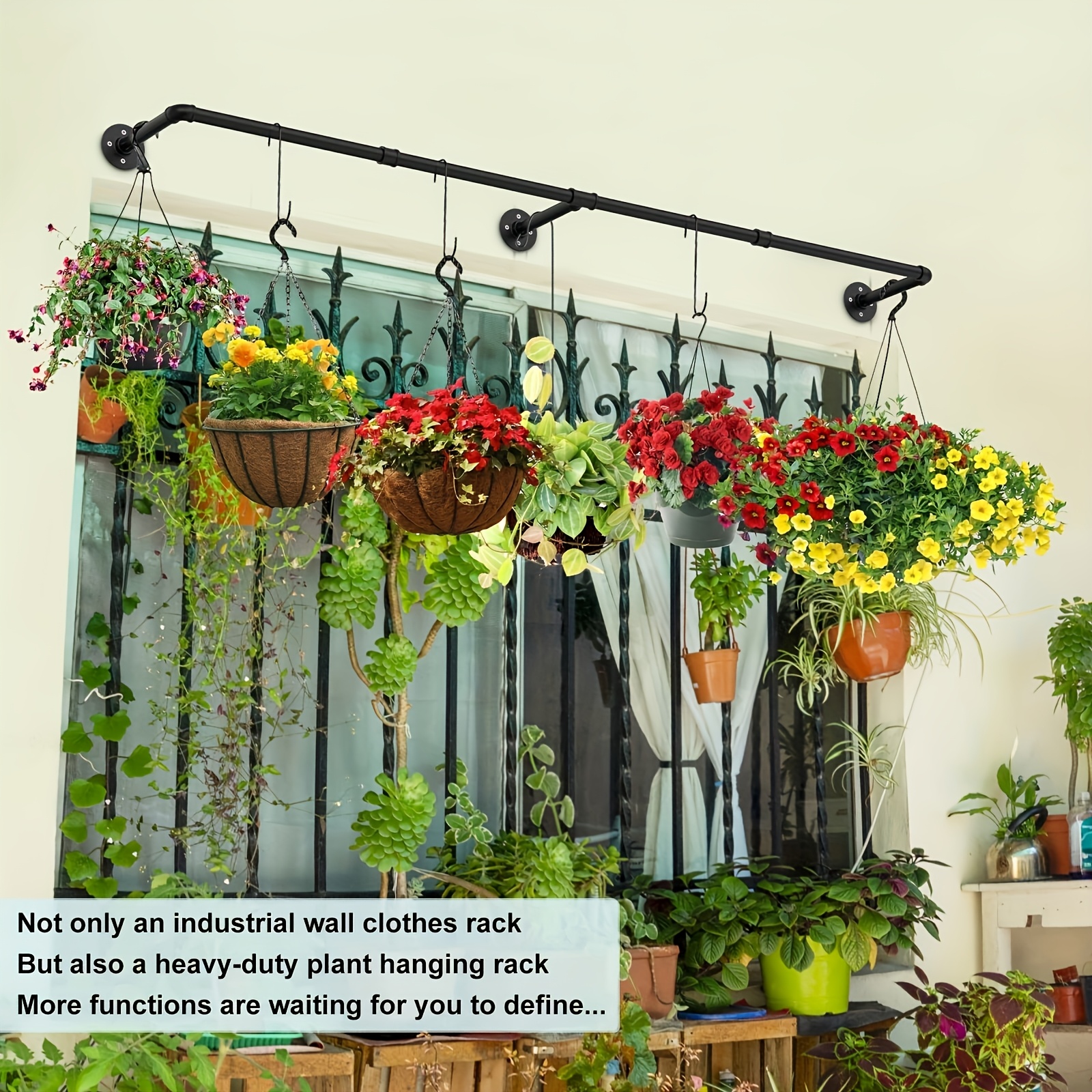 hanging plant baskets indoor Hanging Chandelier Planter with Drainage – Rosebud HomeGoods main image 0