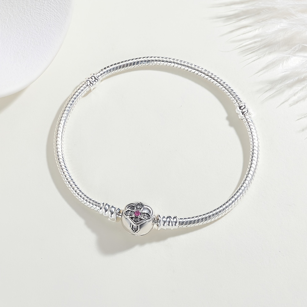 925 Silver-Plated Cross Bracelet, Simple Style Gift