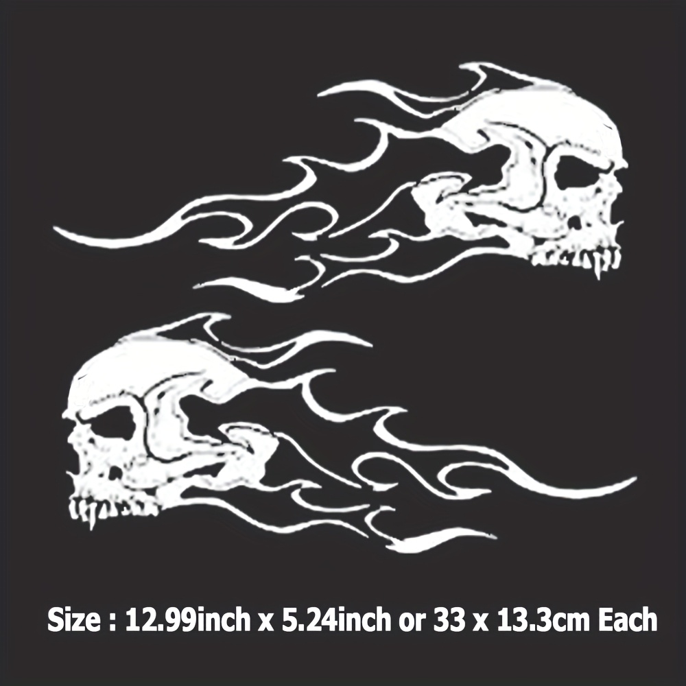 TEMU 1 Pair/2pcs Fgd Motorcycle Flame Fangs Fuel Tank Sticker Set Universal Vinyl Stickers
