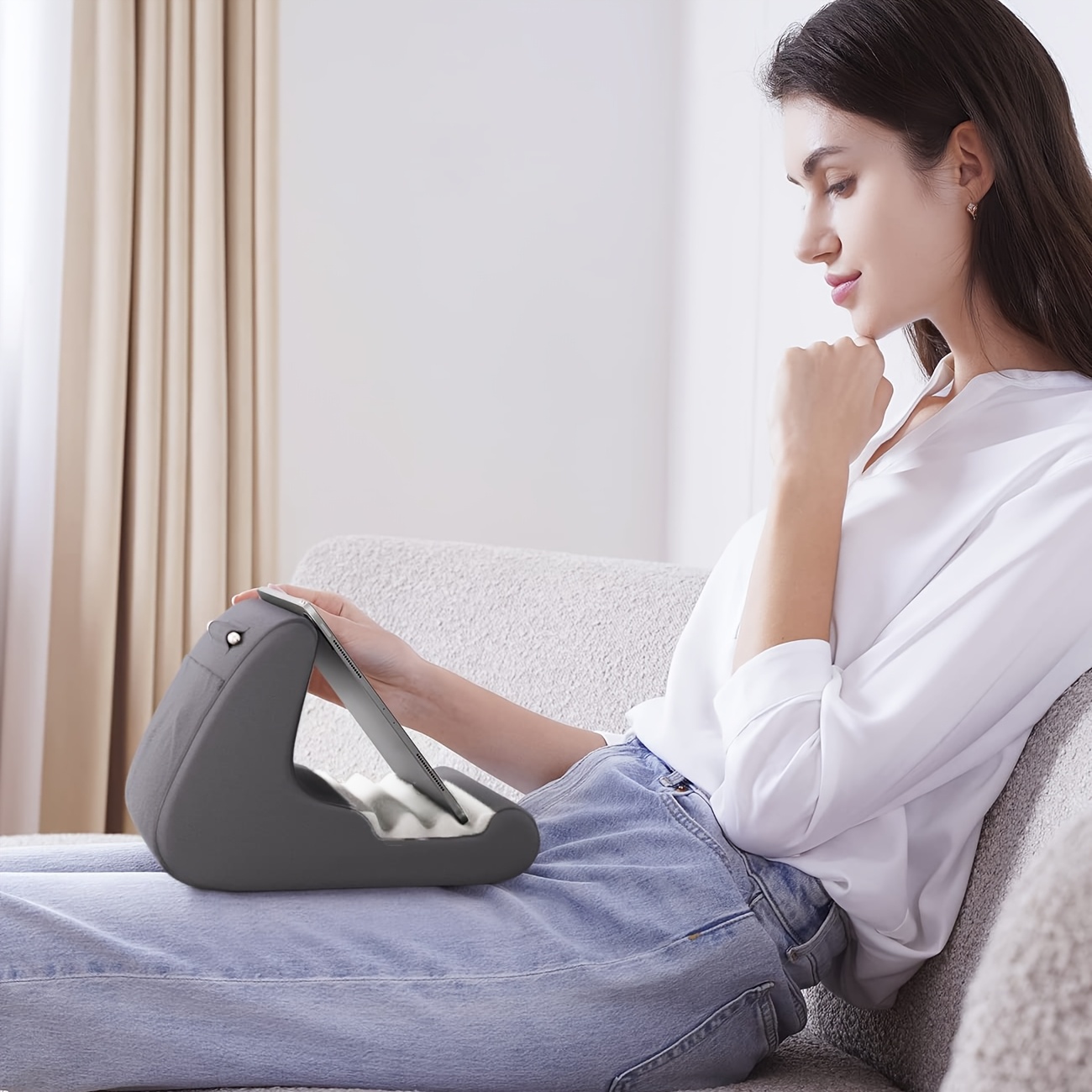 1pc tablet stand cushion holder bed tablet   with stylus holder and pocket notebook stand details 3