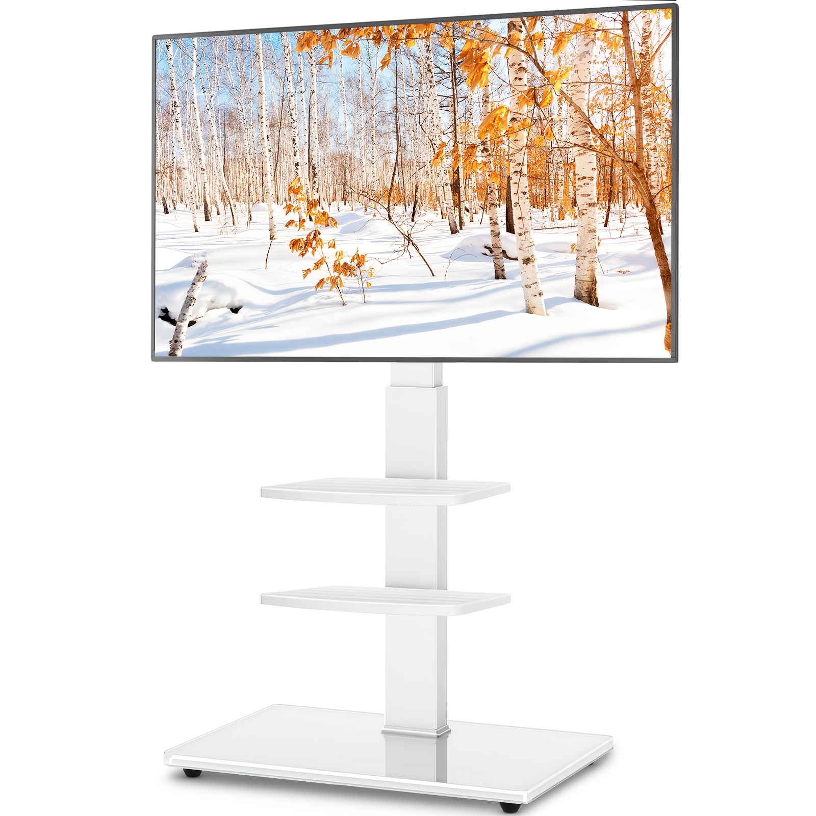 Floor Stand For 32-70 Inch Lcd/led Flat Curved Screen, Swivel Height Adjustable Floor Standing Tv Stand Universal Tv Stand Cable Management, Max Vesa 400x400mm, Holds 50kgs