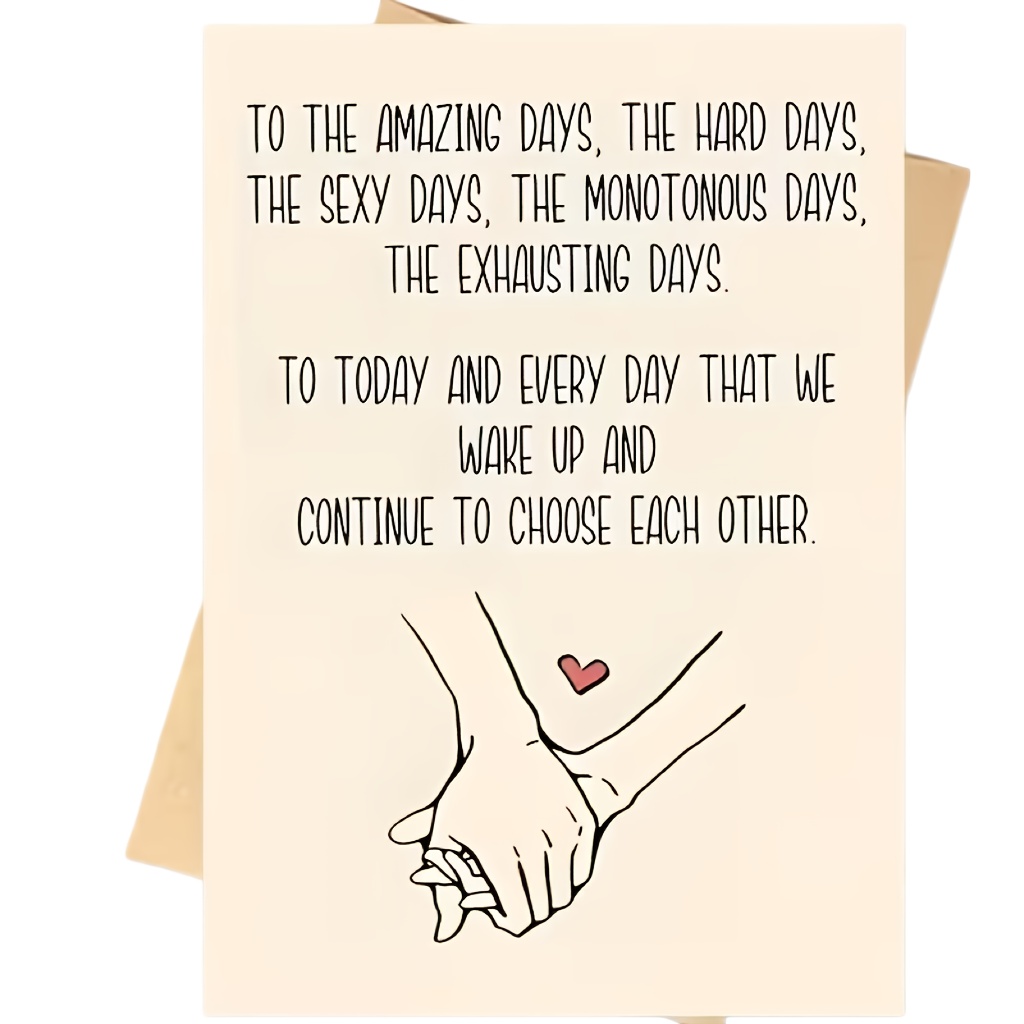 Image of Romantic Couple Anniversary Greeting Card | Love Quote Card Gift For Boyfriend Girlfriend Valentine's Day With Envelope