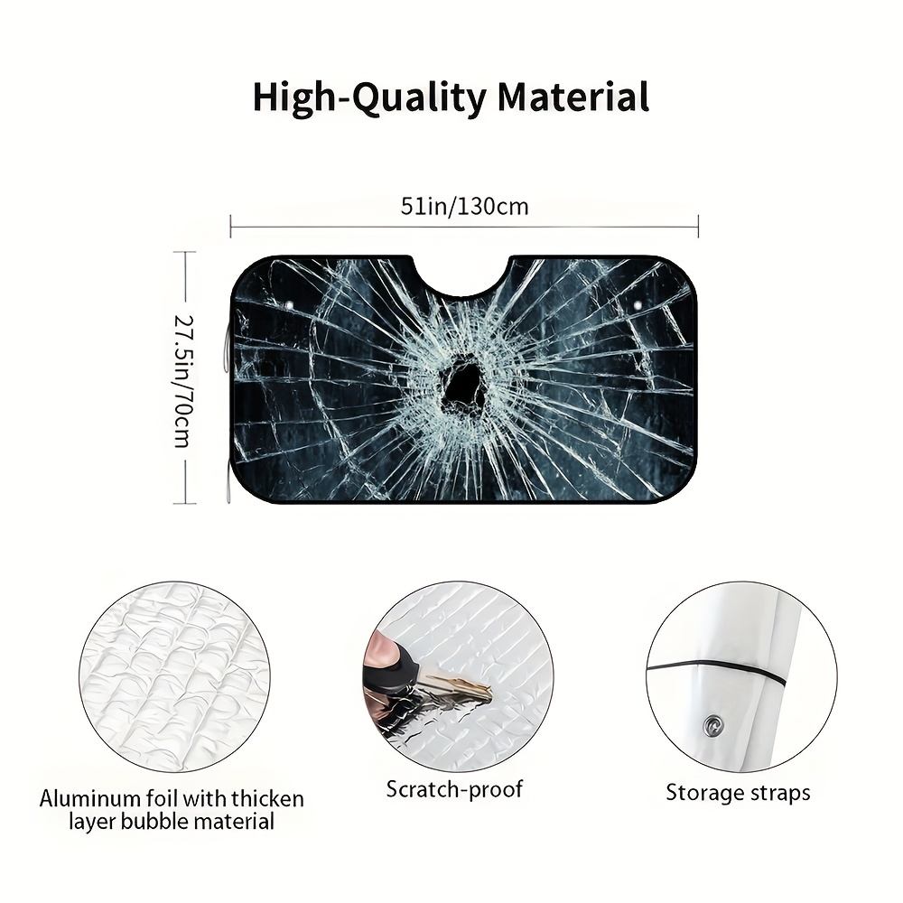 TEMU 1pc, Screen Phone Design Car Windshield Sunshade, Collapsible Sun Visor For Front Windshield, Maintains Vehicle Interior Temperature, Ideal For
