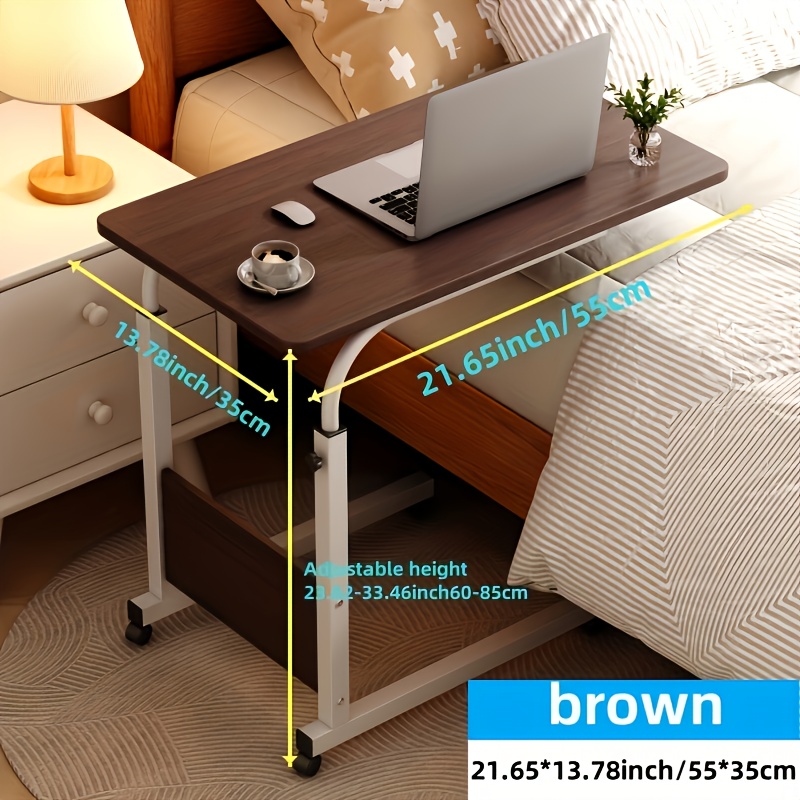 A Versatile And Portable Computer Desk Suitable for Home Use, Including Bedrooms And Living Rooms. This Easy And Adjustable Writing Desk Is Ideal for Students, Featuring 360-Degree Rotating Wheels, Making It a Great Birthday Present