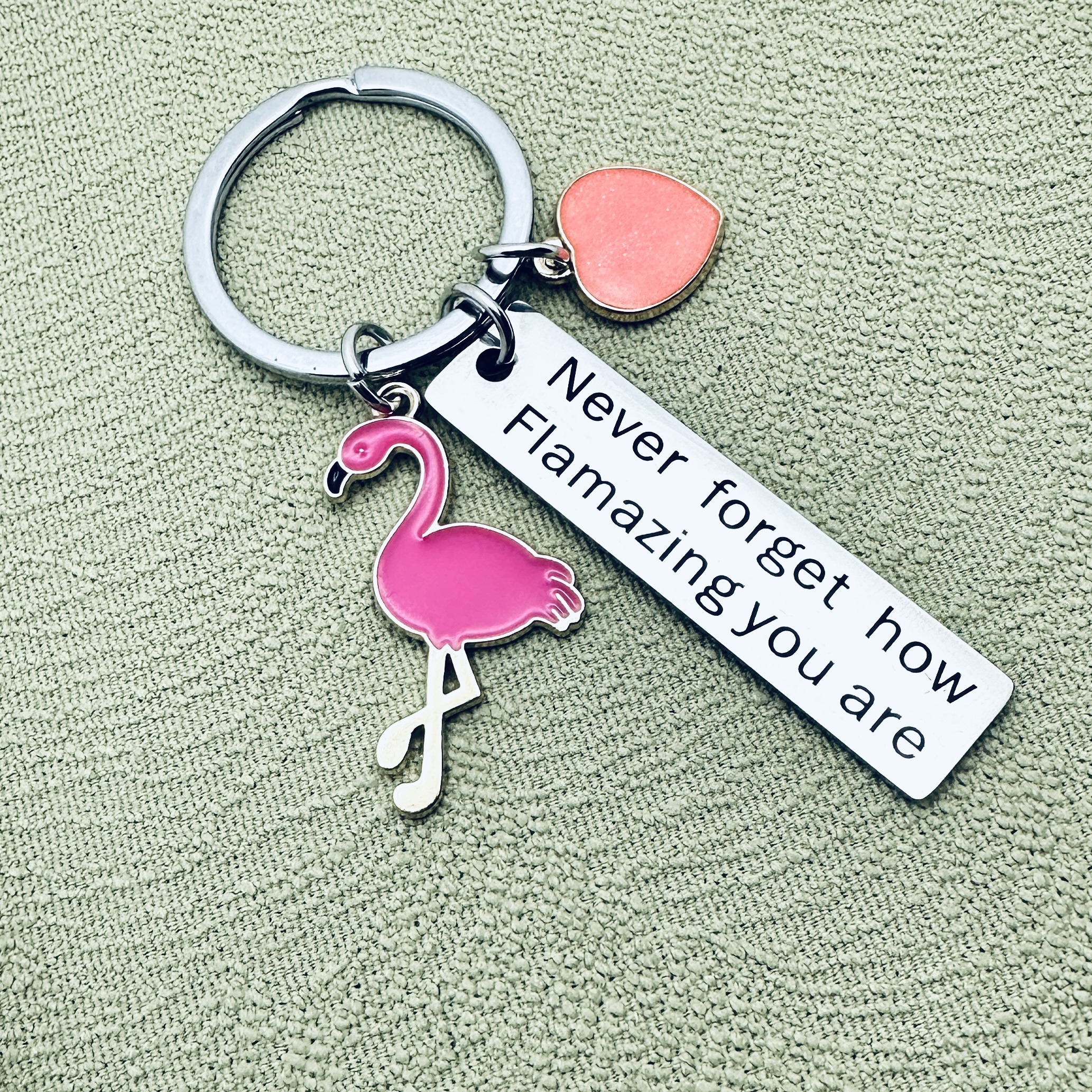 Image of A Flamingo Gift For Women, An Flamingo Keychain, Remember How Are, For , A Present For Flamingo Lovers, Suitable For Sisters And Girlfriends, A For Birthdays, Christmas