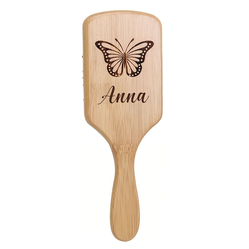 TEMU Air Cushion Bamboo Comb 1-custom Name Comb, Personalized Wooden Air Cushion Hair Brush, Custom Smooth Hair Brush, Customizable Air Cushion Comb