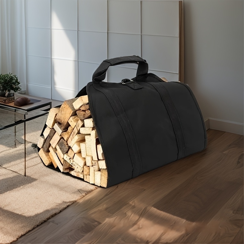 large capacity pet firewood storage bag portable   handbag multifunctional wood handling tote   outdoor firewood carrier details 0