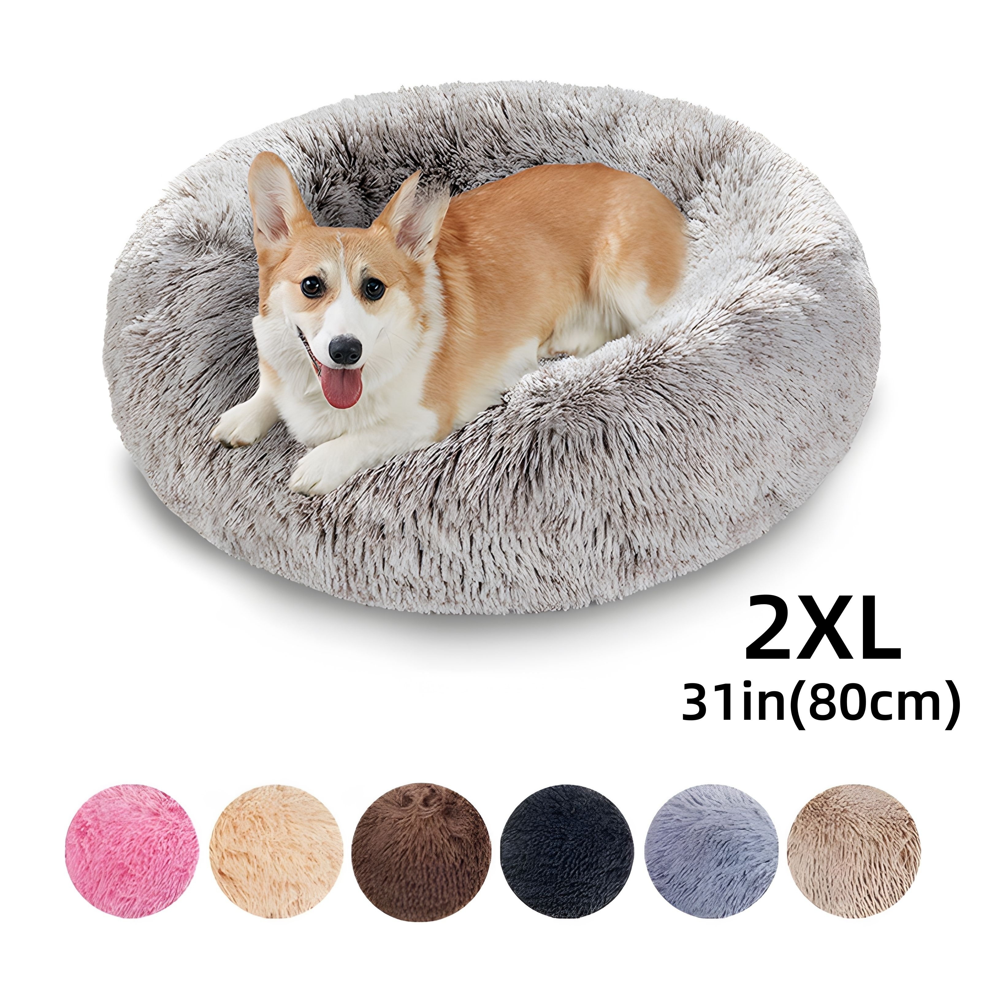 

Super Soft Pet Dog Cat Bed Plush Washable Dog Bed Donut Bed Comfortable Sleeping Bed For Large Medium Small Dogs