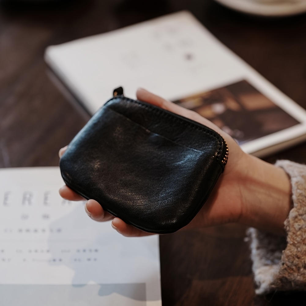 TEMU Vintage Niche Portable Ultra-thin Lipstick Bag Card Holder Clutch Mini Coin Purse Organizer Pouch