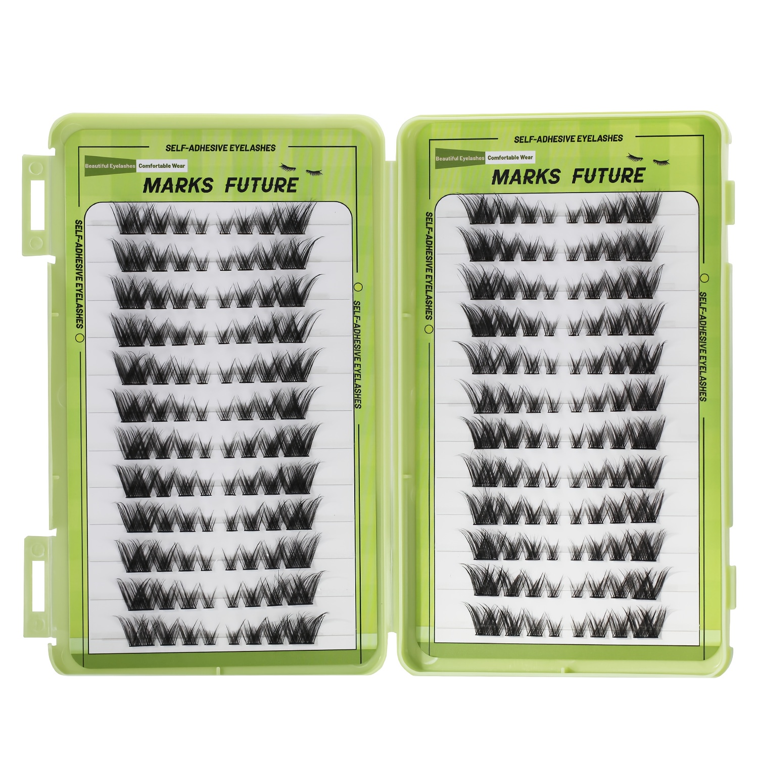 Image of Self-adhesive False Eyelashes Curly Single Eyelashes Cat Eye Fox Eye Cartoon Eyelashes Clusters Natural 192pcs Eyelashes 8-1m Ultra-large Capacity Set, Home Use, Suitable For Beginners