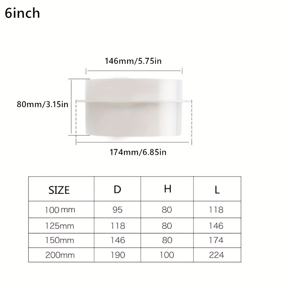 TEMU 1pc 100mm 125mm 150mm 200mm Inline Plastic Backdraft Damper, Exhaust Connector With Damper For Air Dryer And Ducting