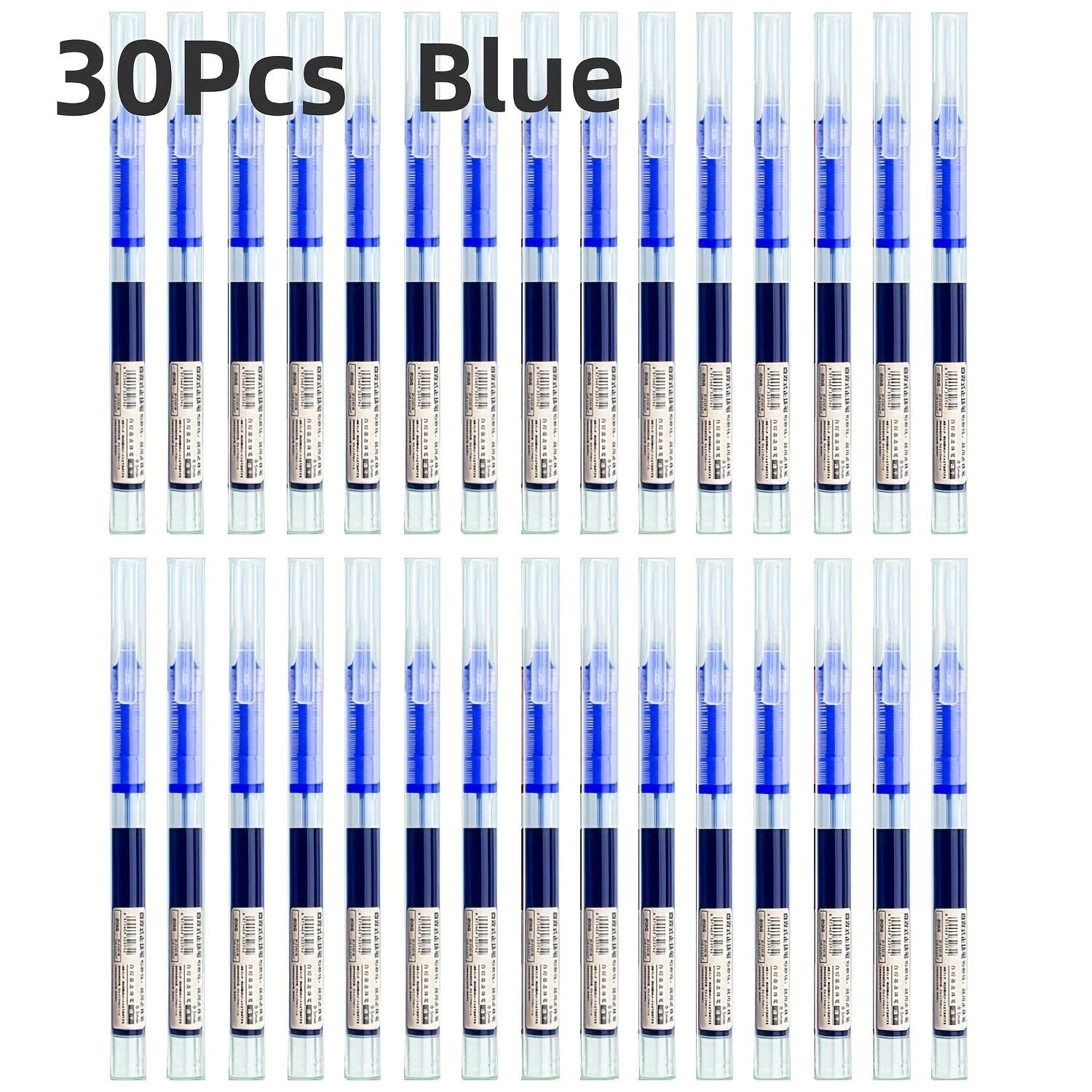 TEMU 30pc,quick-drying Liquid Pen,,0.5mm Black,blue And Red Ink Liquid Pen,,large-capacity Gel Pen,,,uitable For Office,,chool And Home Writing